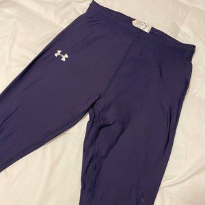 Mens Under Armour Coldgear Running Leggings L Large Navy
